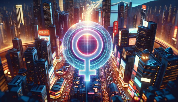 Female Symbol in City Nightlife