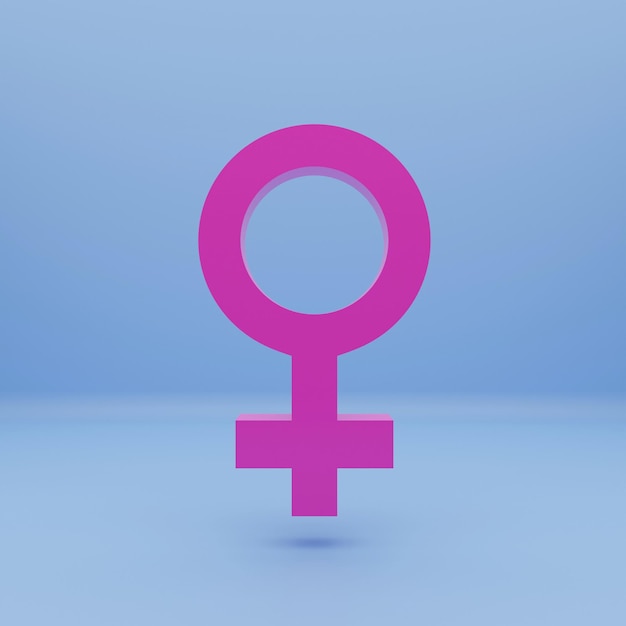 Female symbol. Venus mirror. Stylized 3d illustration.