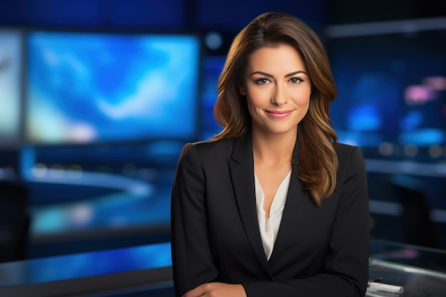 A female tv news anchor on a popular channel