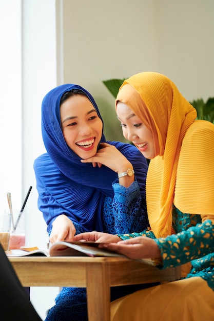 Female university students in hijabs