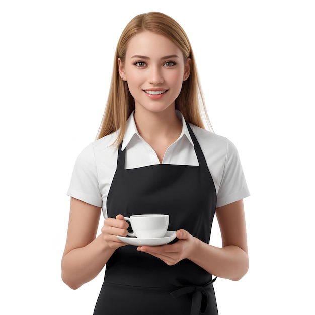 female waitress with coffee cup images with ai generated