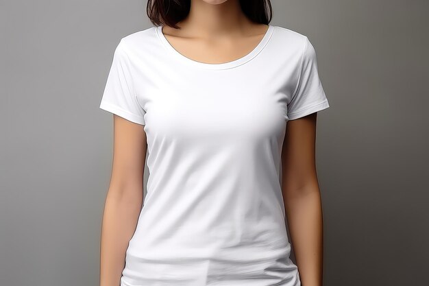 Female White Tshirt Mockup Model Mockup