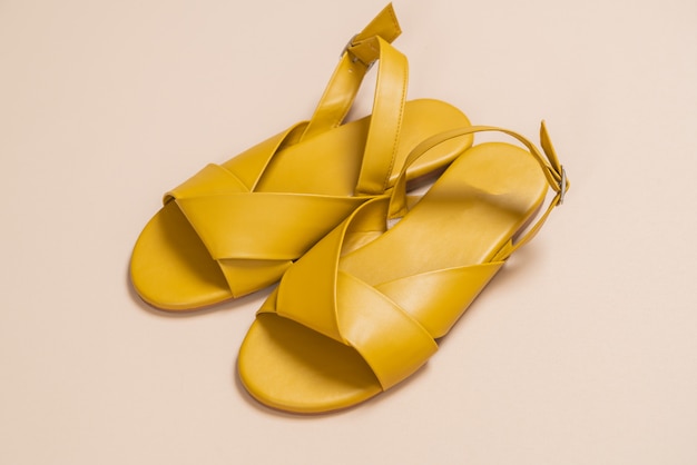 female and woman leather sandals with slingback