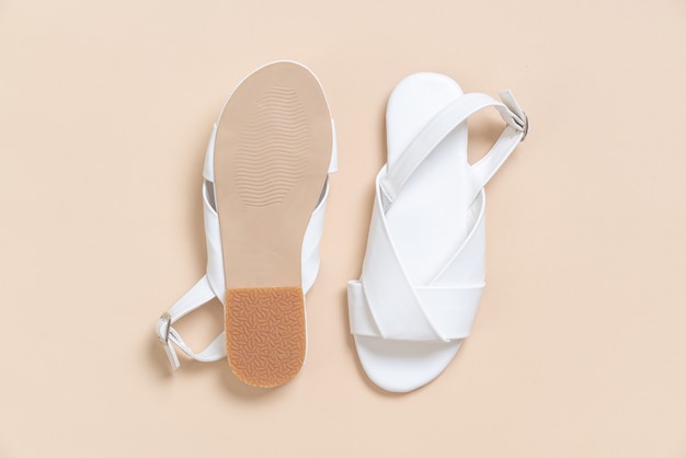 female and woman leather sandals