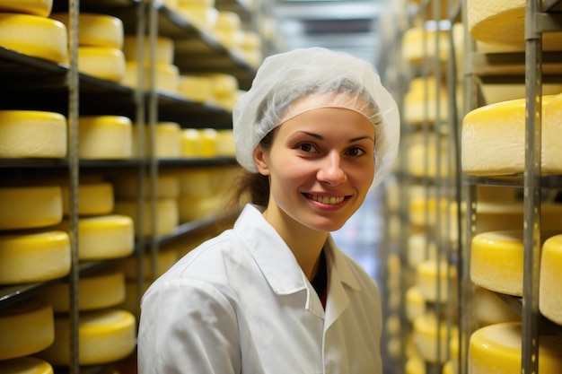 Female Worker and Cheese