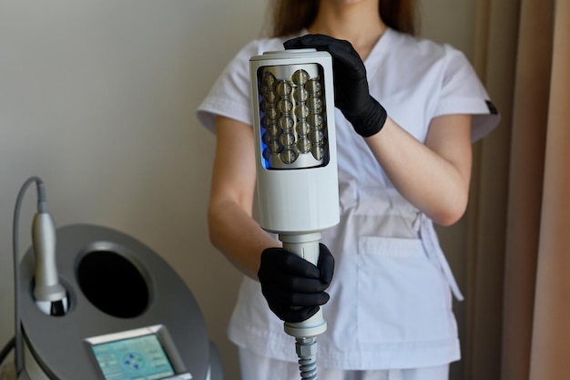 Female worker with endosphere device