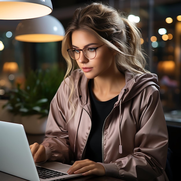 Female working on laptop