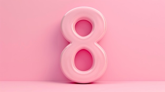 Женственная элегантность номер 8 на пастельно-розовом фоне Празднование Международного женского дня