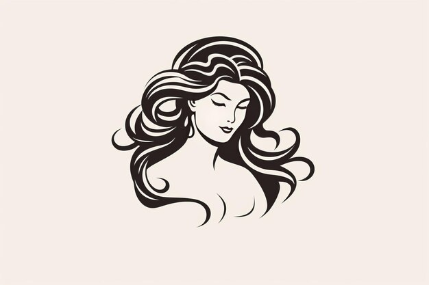 Feminine Line Art Greek Woman Logo Element A Captivating 32 Vector Design