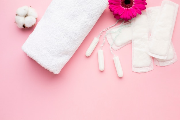 Feminine sanitary products and towel