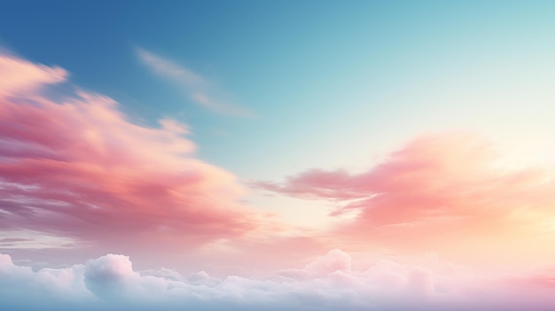 Feminine Sky Blur Pastel Background in Gentle Style