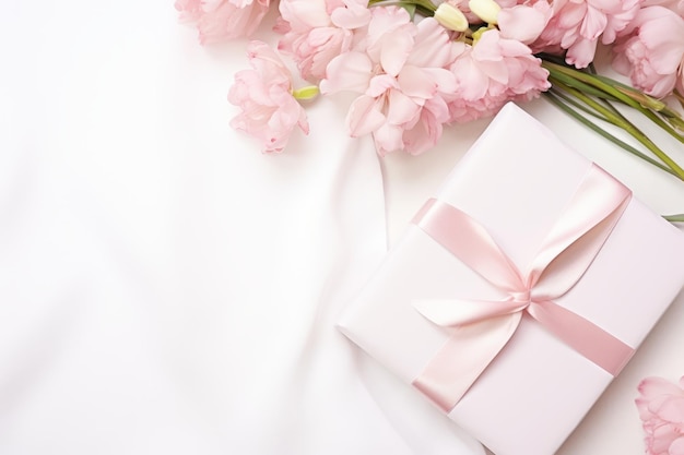 Женский свадебный макет с цветами и лентой