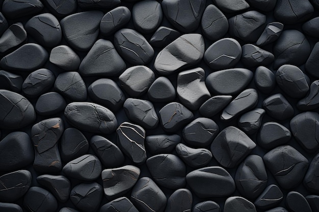 fence of black stones of irregular shape texture background