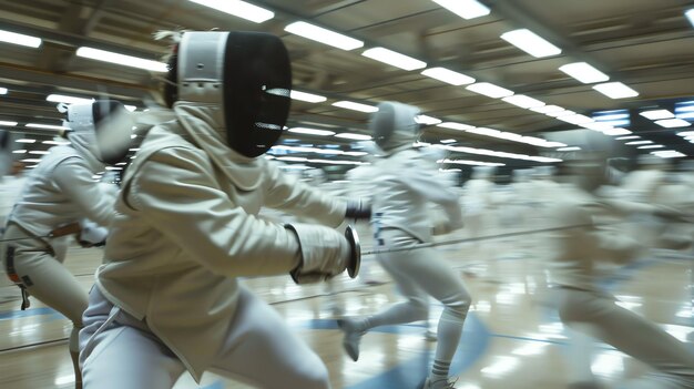 Foto la scherma è uno sport che richiede riflessi rapidi e agilità