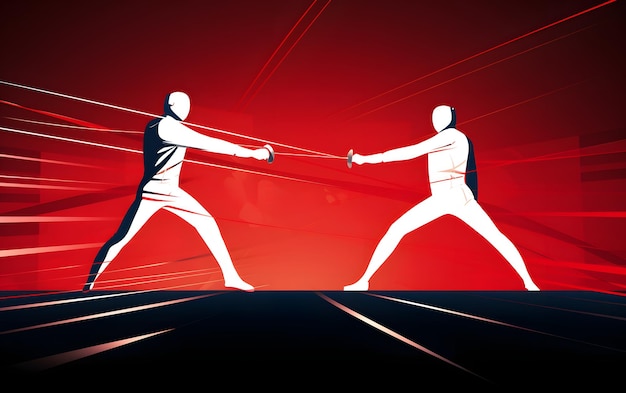 Fencing olympic games sports background with copy space for text