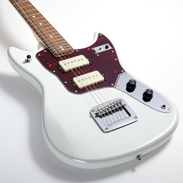 fender jaguar close up realistic 4k ion white background