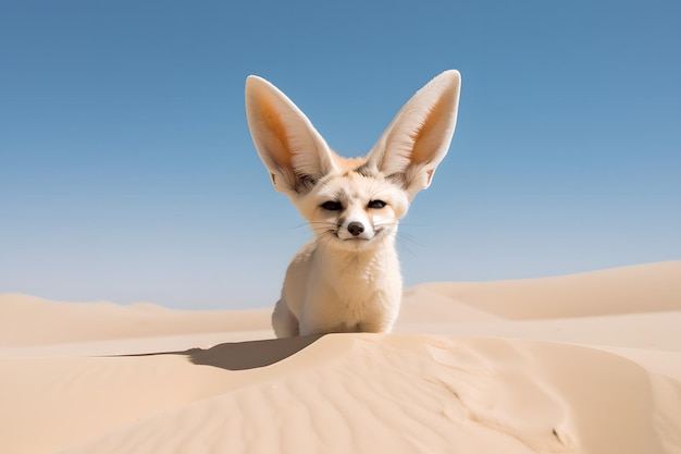 A fennec fox in the desert