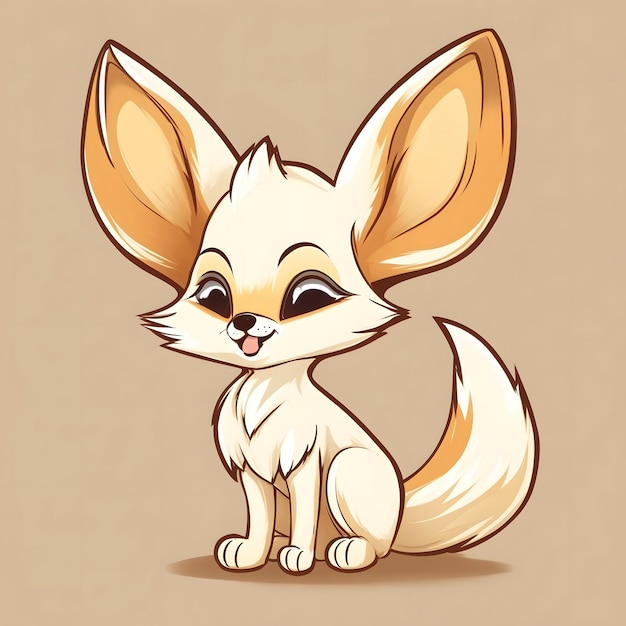 Fennec Fox illustration AI Generative