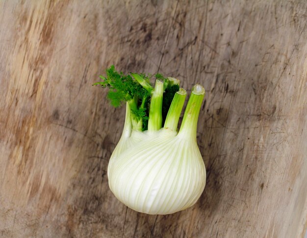 Photo fennel bulb on wooden background