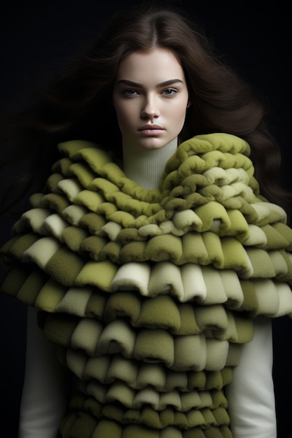 Photo fennel fleeced flannel a futuristic fashion shoot with stunning textures colors and cinematic lig