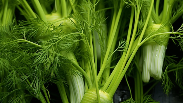 Photo fennel fronds in closeup