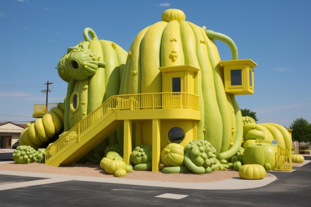 Photo fennel fun house a veggie fun learning center in the gigantic oversized garden experience high det