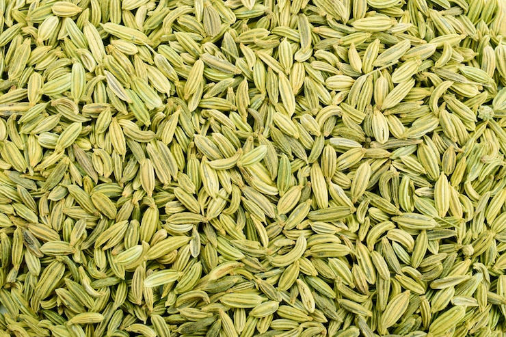 Photo fennel seeds top view