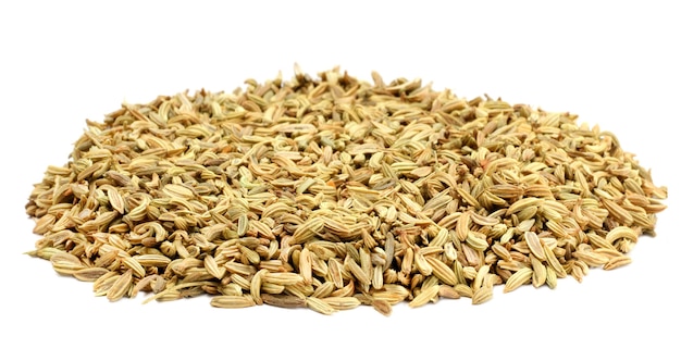 Fennel seeds over white background