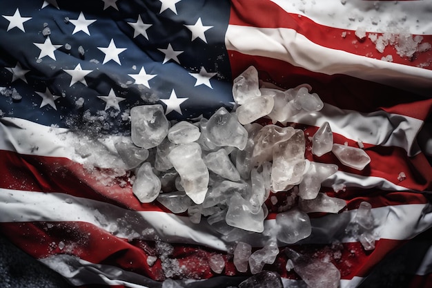 Photo fentanyl crisis usa flag and addiction