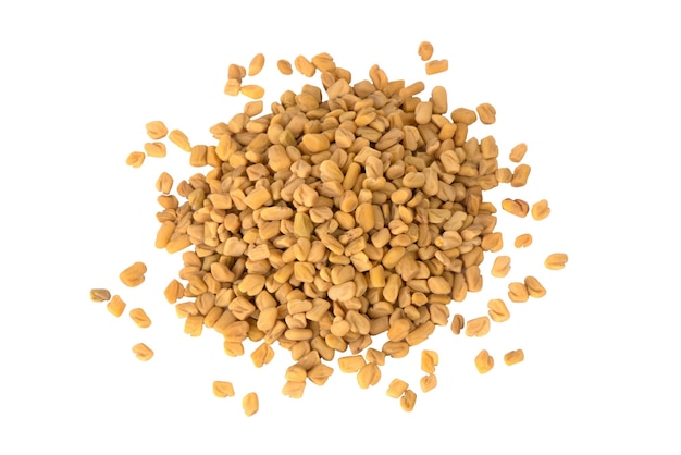 Fenugreek spice Fenugreek isolated on white background Fenugreek seeds macro