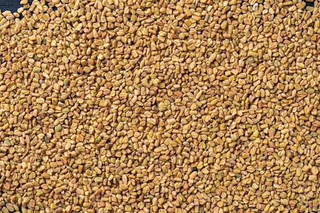 fenugreek top view close up shot of herbs and spices mock up
