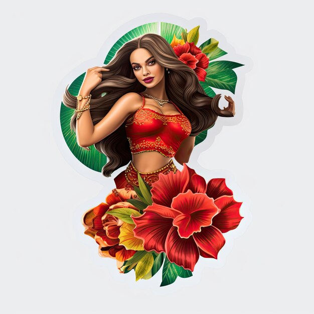 Feria de cali columbia woman salsa dance sticker