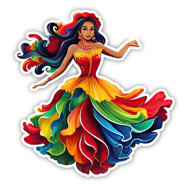 Feria de cali колумбийская женщина сальса танцы наклейка
