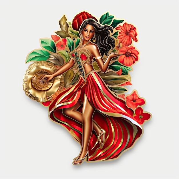 Feria de cali columbia woman salsa dance sticker