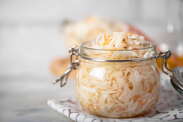 Fermented cabbage with carrots, spices and seasonings