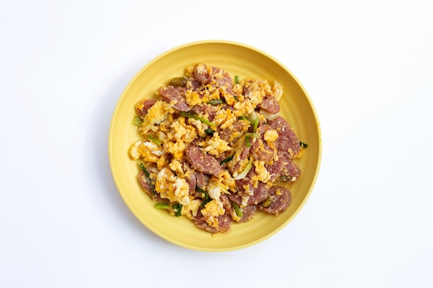 Fermented Pork Sausage stir fried with eggs