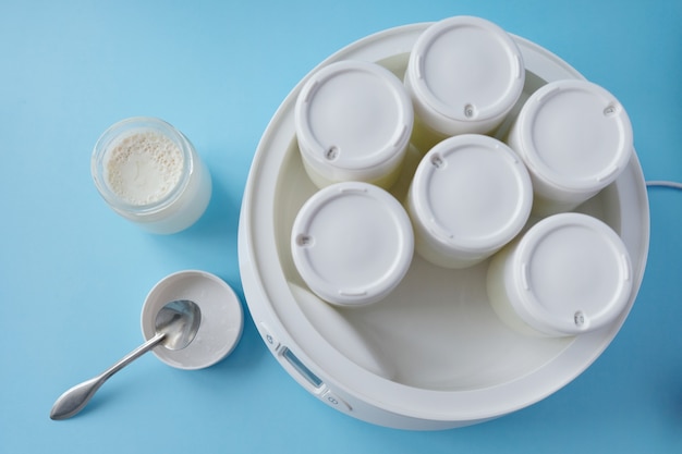 Fermented yogurt in yogurt machine