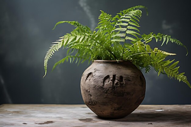 a fern plant pot in the style of crisp