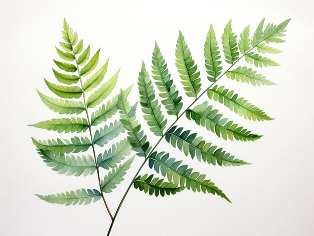 Photo fern watercolor style isolated on white background