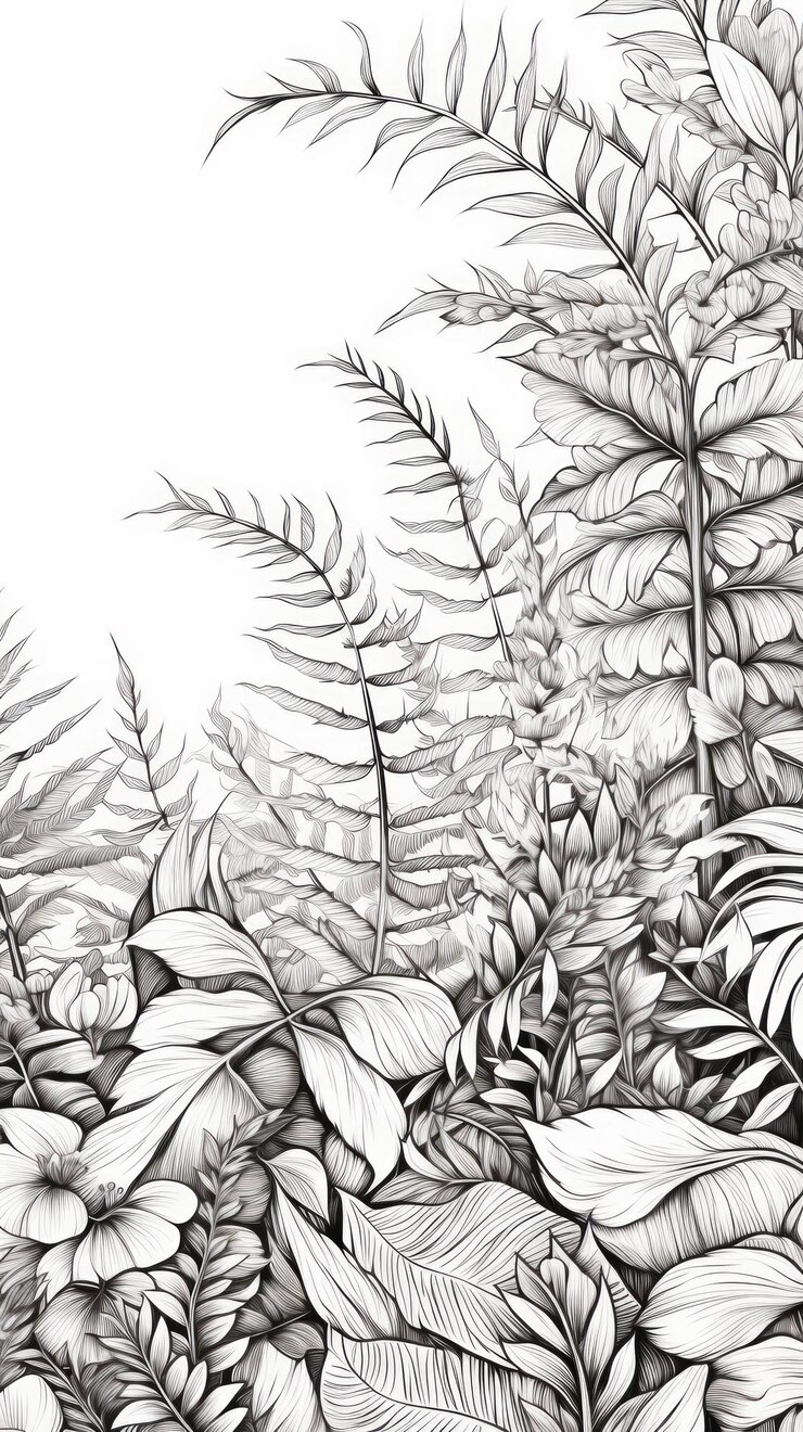 Photo ferns material structure background generative ai