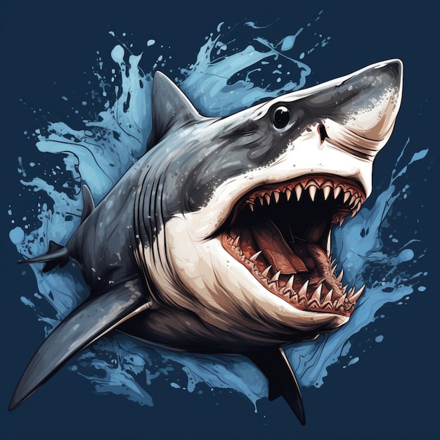 Ferocious shark on a clean background