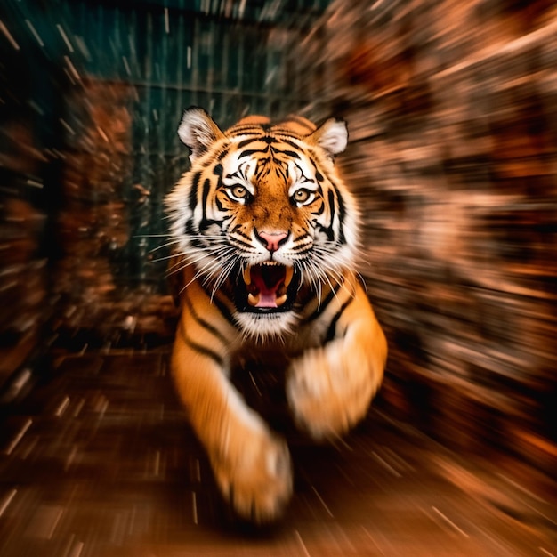 Photo ferocious tiger in nature