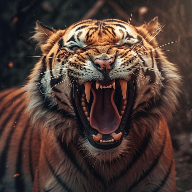 Ferocious tiger in nature