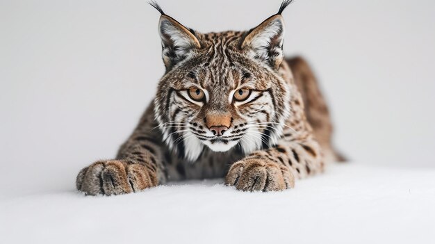 Feroz Lince sobre Fondo Blanco