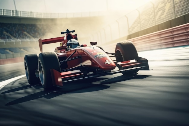 Ferrari F1 on the track Sport car racing formula one in race track AI Generated