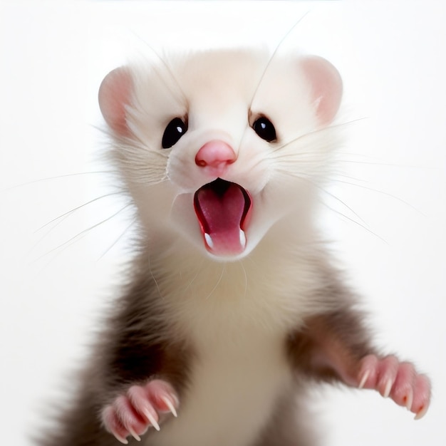 Ferret photo of ferret 3 weeks old white background