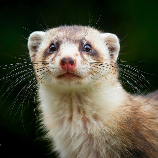 A Ferret portrait wildlife photography