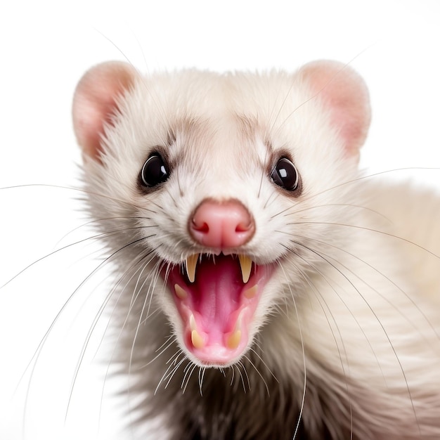 Ferret van dierenopvang op wit