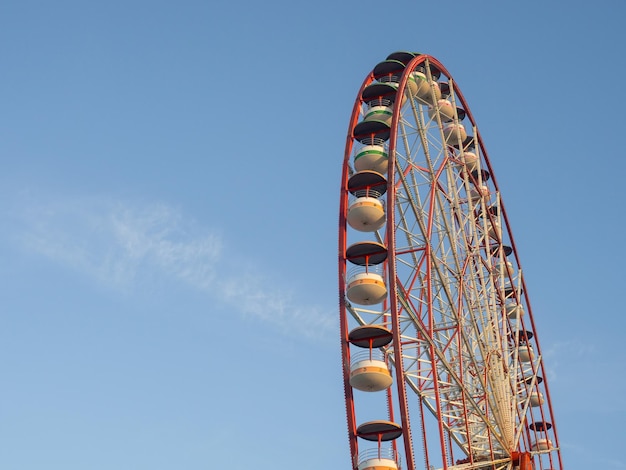 Ferris wheel against the sky Amusement park on the sea Rest zone