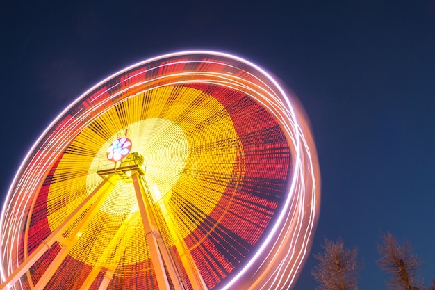 The Ferris wheel on the background of night sky